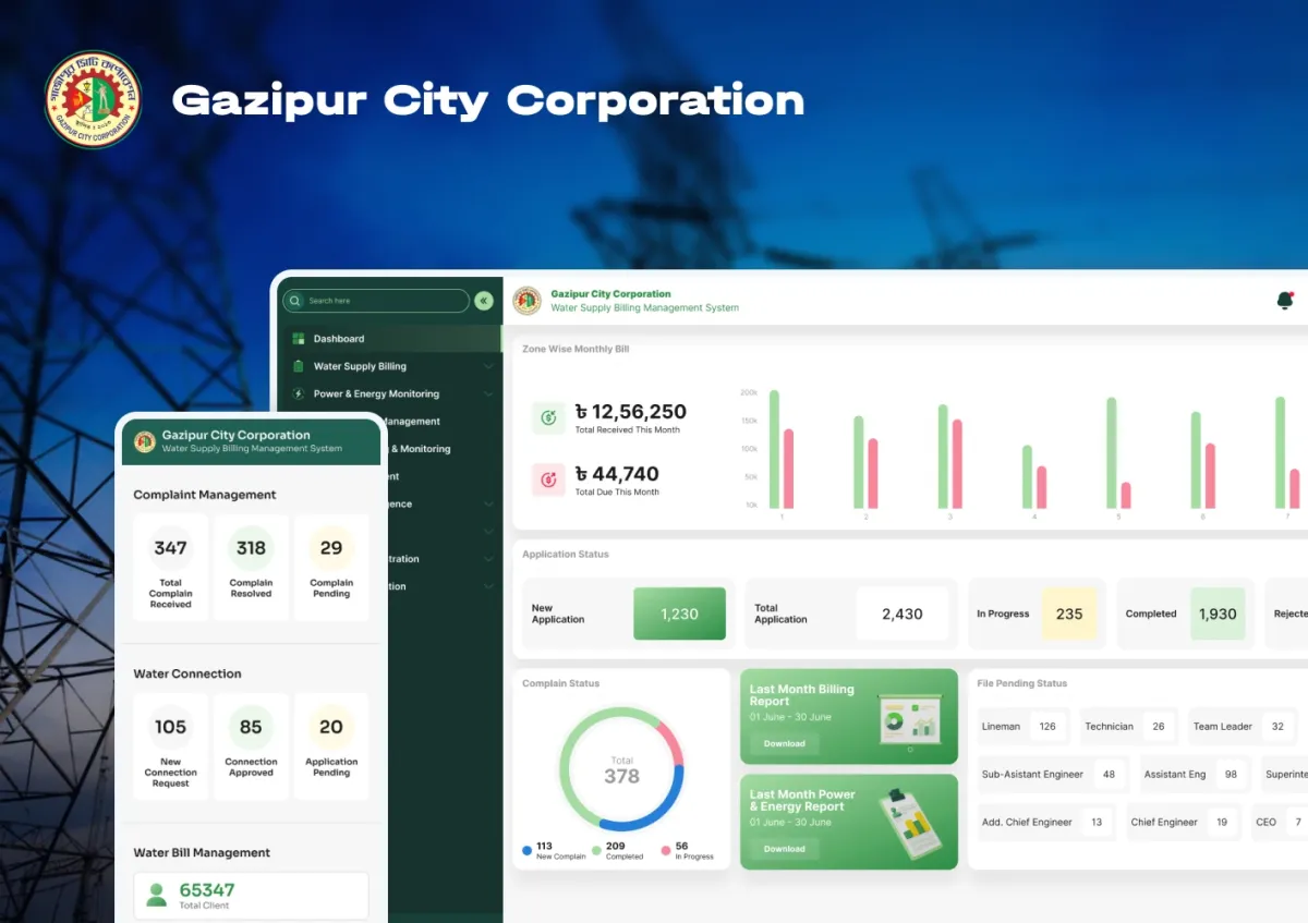 Water Supply Billing Management and Power &amp; Energy Monitoring System Automation