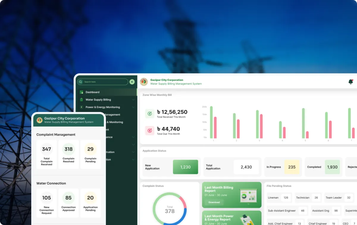 Water Supply Billing Management and Power & Energy Monitoring System Automation