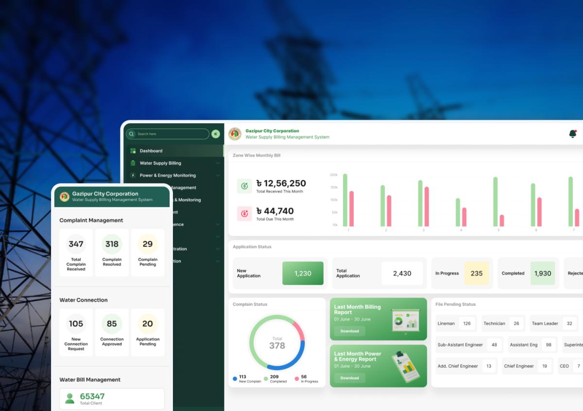 Water Supply Billing Management and Power &amp; Energy Monitoring System Automation